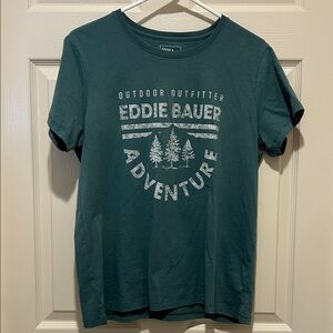 Eddie Bauer Moss Green Adventure Tee Women’s Casual Cotton Blend Soft Like New M